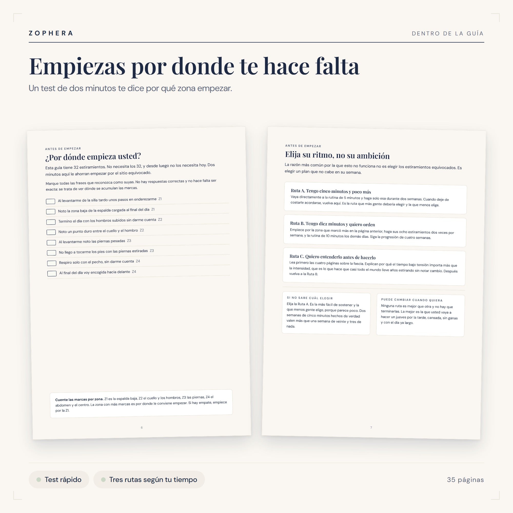 Zophera Fascia y estiramientos para quien pasa el día sentada (guía PDF)