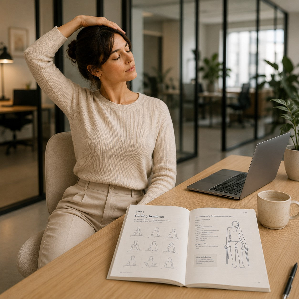 Zophera Fascia y estiramientos para quien pasa el día sentada (guía PDF)